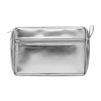 Kép 3/3 - SILENE Fényes PVC kozmetikai táska, ezüst