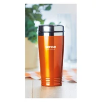 Kép 5/6 - RODEO COLOUR Duplafalú úti bögre 400 ml, narancssárga