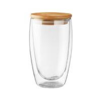Kép 2/8 - TIRANA LARGE Duplafalú üveg pohár, 450 ml, átlátszó