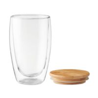 Kép 4/8 - TIRANA LARGE Duplafalú üveg pohár, 450 ml, átlátszó