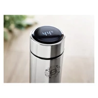 Kép 4/8 - POLE Palack hőmérővel 450 ml, matt ezüst