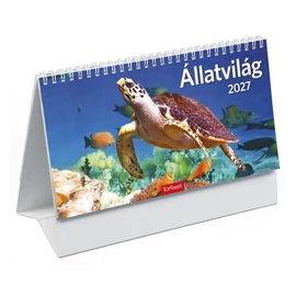 Állatvilág asztali naptár fehér álló kartontáblával - 2027