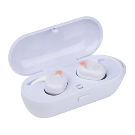 Bluetooth fülhallgató töltővel, fehér