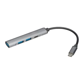 Újrahasznosított alumíniumból készült USB elosztó, szürke
