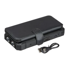 20000 mAh napelemes power bank, fekete