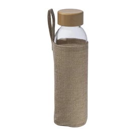 Üveg ivópalack juta tokban, 500 ml, áttetsző