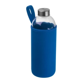 Üveg ivópalack neoprén tokban, 1000 ml, kék