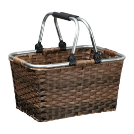 Rattan hatású bevásárlókosár, barna