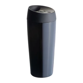 Duplafalú acél bögre, 400 ml, fekete