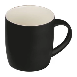 Gumírozott kerámia bögre, 300 ml, fekete