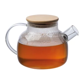 Üveg kancsó bambusz tetővel, 1000 ml, áttetsző