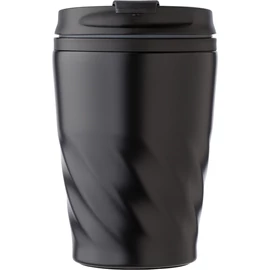 Acélpohár műanyag fedéllel, 325 ml, fekete