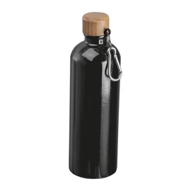 Rozsdamentes acél ivópalack karabinerrel, 750ml, fekete