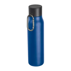 Vákuumszigetelt ivópalack karabinerrel, 600 ml, kék