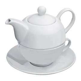 Teáskanna csészével, 400 ml + 200 ml, fehér