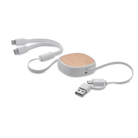 TOGOBAM Visszahúzható USB töltőkábel, fehér