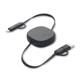 LINEA 60W visszahúzható töltőkábel, fekete