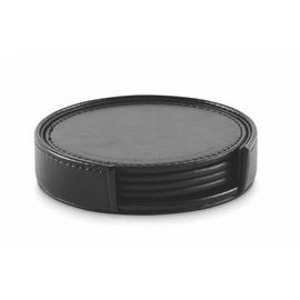 POSA SET 4 db-os PU poháralátét készlet, fekete