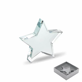 STARWARD Csillag üveg díj/emlékplakett, áttetsző