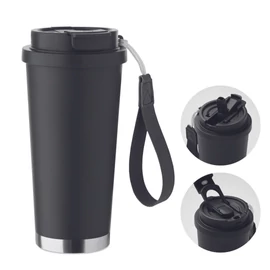TOPAZ LARGE Duplafalú pohár 500 ml, fekete