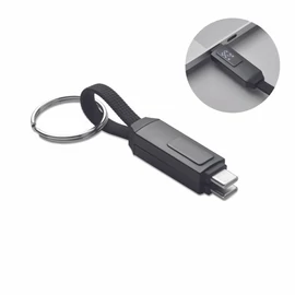 KEYSTO 60W töltőkábel kulcstartó, fekete