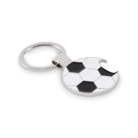 OPEN GOAL Focis kulcstartó üvegnyitóval, fehér/fekete