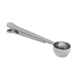 SPOONCOOP Adagoló kanál tasakzáróval, ezüst