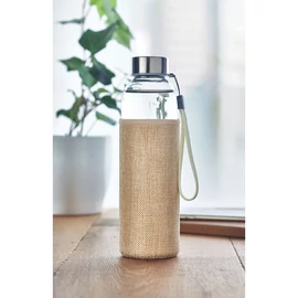 UTAH TOUCH Üveg palack tokban, 500 ml, bézs