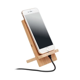 WHIPPY PLUS Vez.nélk. töltő telefon tartó, fa