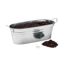 MIX SEEDS Cink edény 3 féle növénymaggal, matt ezüst