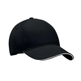 LONG BEACH SINGA 5 panel baseball sapka 260g/m², fehér/fekete