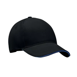 LONG BEACH SINGA 5 panel baseball sapka 260g/m², fekete/kék