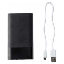 Alumínium powerbank, 5000 mAh, fekete