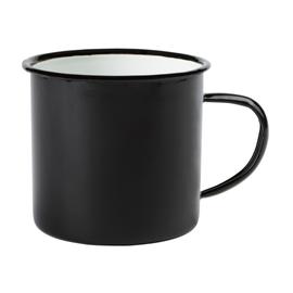 RETRO CUP zománcozott bögre, fehér, fekete