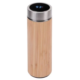 BAMBOO TEMP hőszigetelt termobögre, barna, ezüst