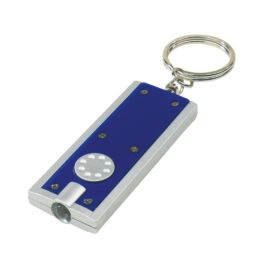 LOOK Téglalap alakú lapos kulcstartó, kék, ezüst
