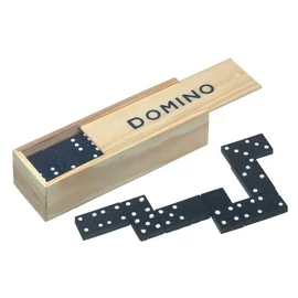 DOMINO játék, fekete, fa