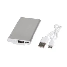 CLIP powerbank, fehér, ezüst