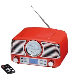 DINER CD lejátszó és rádió, vörös, ezüst