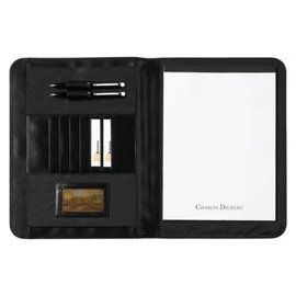 Charles Dickens A/4 mappa jegyzettömbbel, műbőr, fekete
