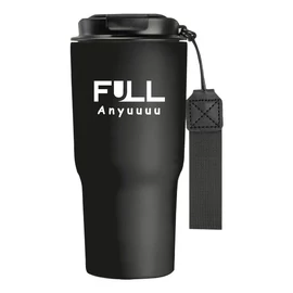 FULLANYUUUU Rozsdamentes acél termosz pohár, 550 ml, fekete