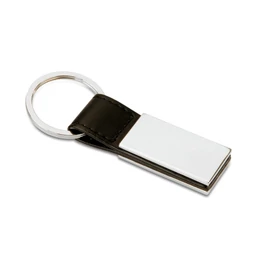 RECTANGLO PU és fém kulcstartó, fekete