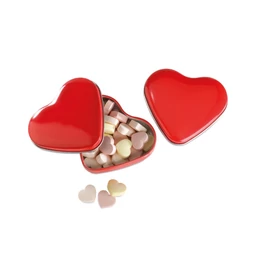LOVEMINT Cukorka szív alakú tartóban, piros
