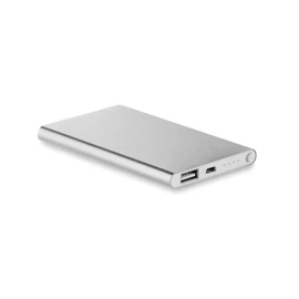 POWERFLAT 4000 mAh alumínium powerbank, matt ezüst
