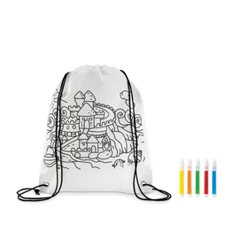 CARRYDRAW Nemszőtt zsinóros táska, fehér