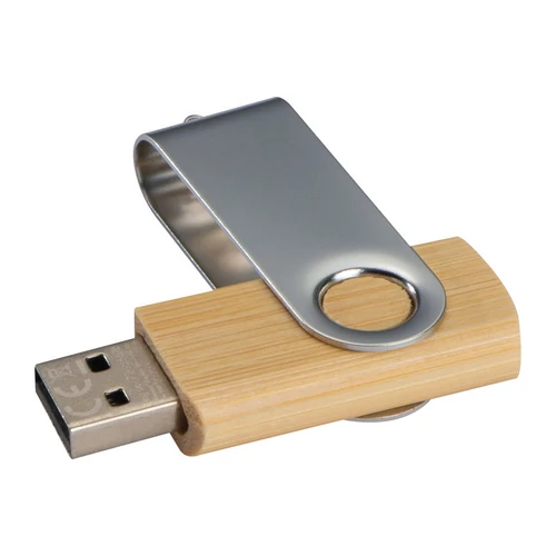 Bambusz pendrive 4 GB, készletről, barna