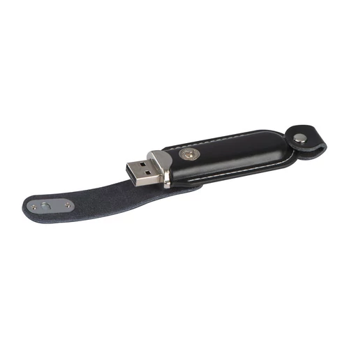 USB Stick with leather cover 4GB, fekete