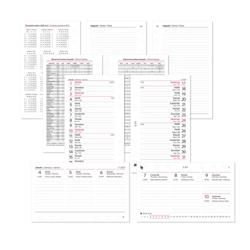 S311 Saturnus heti betétlap csomag, fehér - 2027