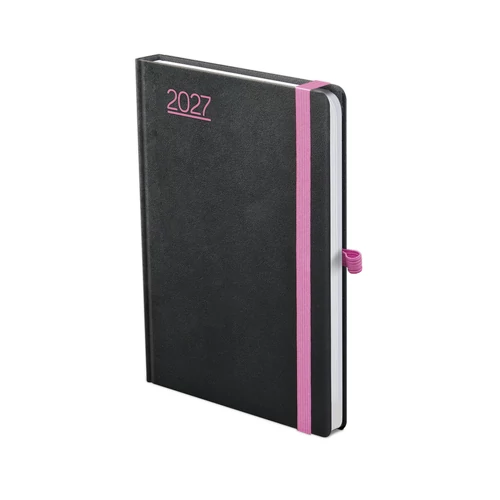 Nero A5 heti határidőnapló fekete-pink - 2027