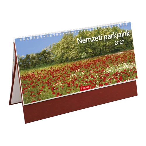 Nemzeti parkjaink asztali naptár bordó álló táblával - 2027